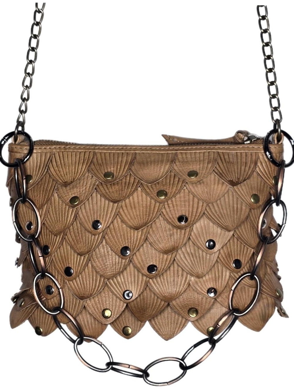 Custom Rivet Detailed Day & Mood Jamie Scalloped Crossbody Bag